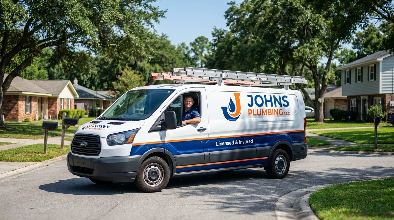 Johns Plumbing LLC service van in Jefferson, WI